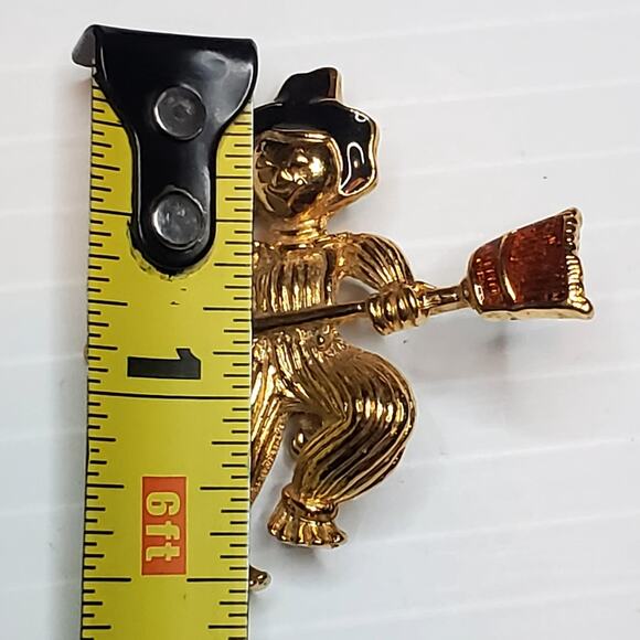 Vintage Avon Scarecrow Halloween Fall Season Enamel Brooch Pin 1.5" - Picture 4 of 4